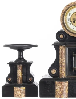 Uhr Garnitur Set, 19. Jahrhundert, 3er Set