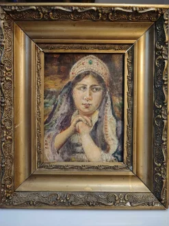 Ukrainisches Mädchen, 1910, Öl auf Holz, gerahmt