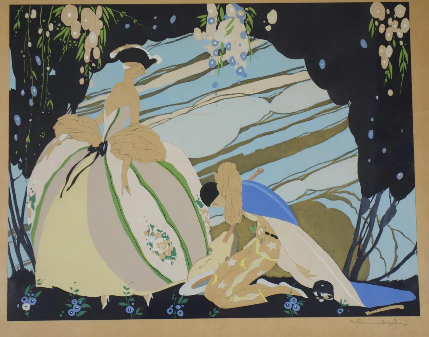 Umberto Brunelleschi, Art Deco Komposition, Anfang 1900, Lithographie