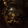 Unbekannt, Blumenvase in einer Metallvase mit Maske, Ölgemälde, Frühes 17. Jahrhundert