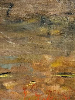 Unbekannter Künstler, The Farm, Öl auf Leinwand