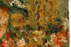 Unbekannt, Junge Frau unter Sonnenblumen, 1909, Öl auf Leinwand