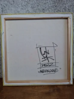 Unik94, Tableau Street Art Néo Love,Unik 94, 2000er, Holz und Acryl