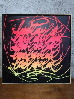 Unik94, Tableau Street Art Néo Love,Unik 94, 2000er, Holz und Acryl