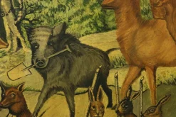 Unknown, Hunter's Funeral, Zeichnung in Tempera, Frühes 20. Jh