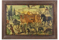 Unknown, Hunter's Funeral, Zeichnung in Tempera, Frühes 20. Jh
