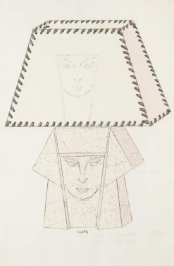 Unknown - Lamp - Original China Ink and Watercolor - Late 19. Jh