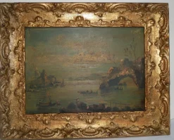Unknown, Seascape, 1800s, Öl und Kupfer