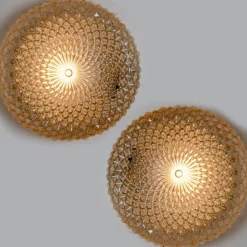 Unterputz- oder Wandlampe aus Braunglas, Deutschland, 1960er