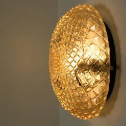 Unterputz- oder Wandlampe aus Braunglas, Deutschland, 1960er