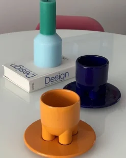 Uuuuccio Cappuccino Tasse und Untertasse Cobalt von Burgio.