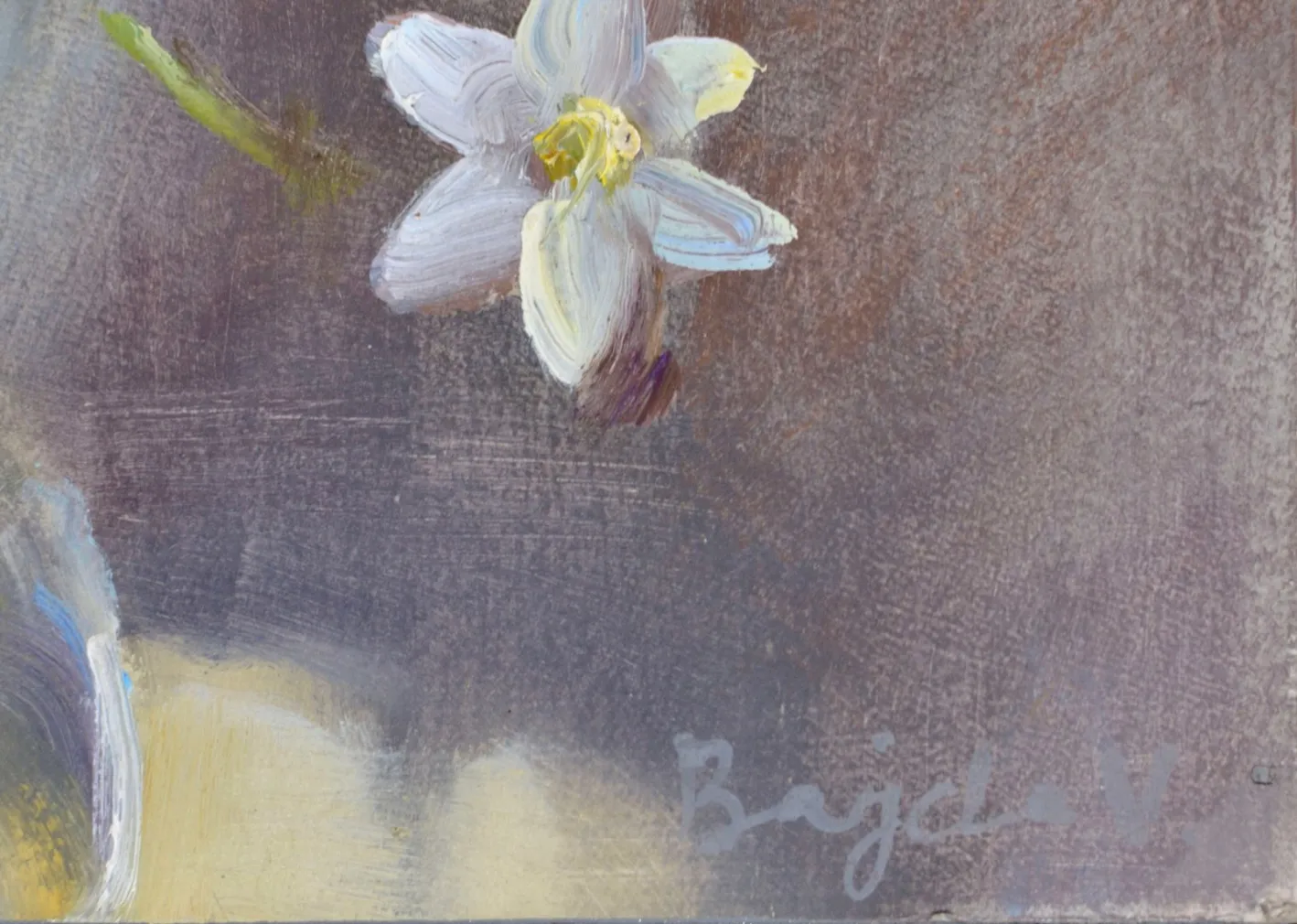 Valery Bayda, Anemones, 2025, Öl auf Karton