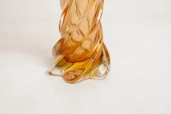 Vase aus Muranoglas in Orange & Rot von Fratelli Toso, 1960er