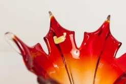 Vase aus Muranoglas in Orange & Rot von Fratelli Toso, 1960er