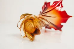 Vase aus Muranoglas in Orange & Rot von Fratelli Toso, 1960er