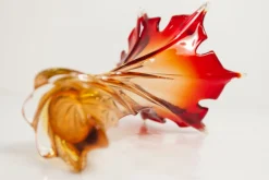 Vase aus Muranoglas in Orange & Rot von Fratelli Toso, 1960er