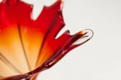 Vase aus Muranoglas in Orange & Rot von Fratelli Toso, 1960er