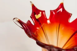 Vase aus Muranoglas in Orange & Rot von Fratelli Toso, 1960er