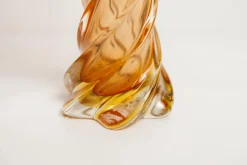 Vase aus Muranoglas in Orange & Rot von Fratelli Toso, 1960er
