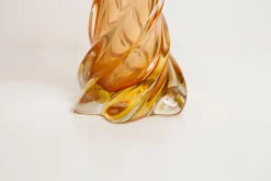 Vase aus Muranoglas in Orange & Rot von Fratelli Toso, 1960er