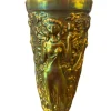 Vase mit Frauenfiguren, Weinbechern und Weinreben von Zsolnay Company, Pécs, 1950er