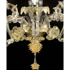 Venezianische Ca Rezzonico Murano Glas Wandleuchte mit Blattgold und Blumen von Simoeng für Simoeng