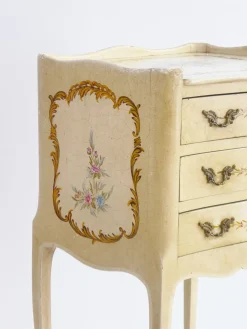 Venezianischer Louis XV Handbemalter Vintage Nachttisch mit Schubladen, 1920er