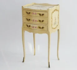 Venezianischer Louis XV Handbemalter Vintage Nachttisch mit Schubladen, 1920er