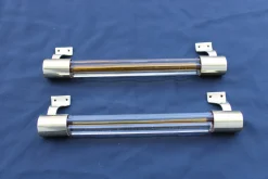 Venini Griffe aus Poliertem Messing & Muranoglas, 1950er, 2er Set