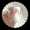 Verdrehte Tassen & Untertassen aus Porzellan, 19. Jh. von Limoges, 1891, 12 Set