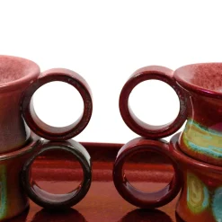 Verkupferte Tassen, 1960er, 5 . Set