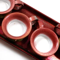 Verkupferte Tassen, 1960er, 5 . Set