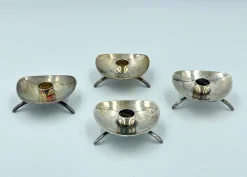 Versilberte Dänische Atla Kerzenhalter von Cohr, 1960er, 4er Set