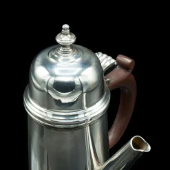 Versilberte englische Vintage Hot Chocolate Kannen, 2er Set