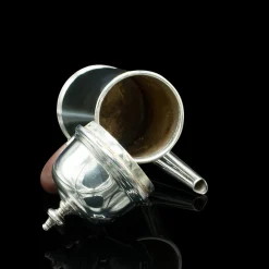 Versilberte englische Vintage Hot Chocolate Kannen, 2er Set