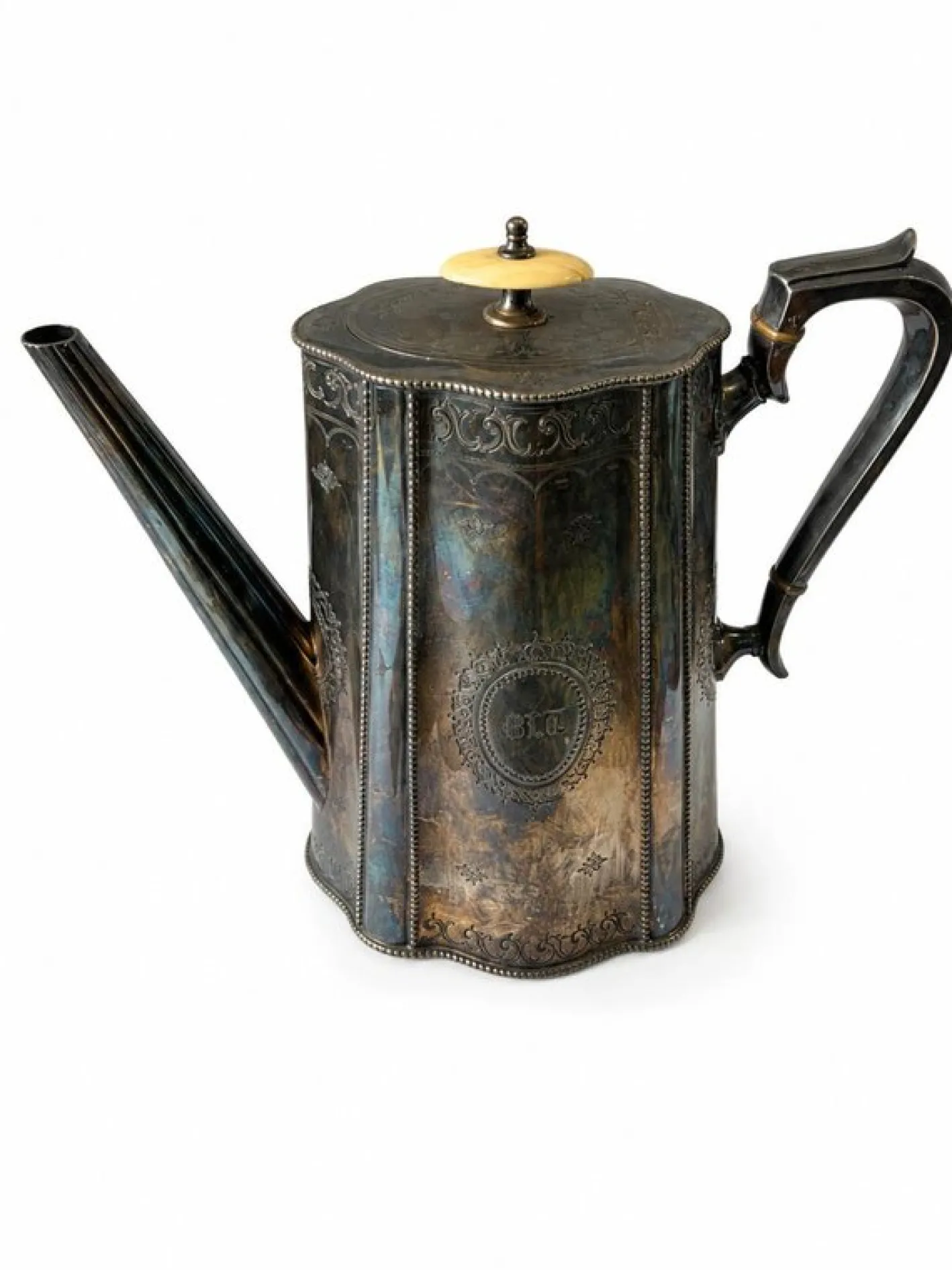 Versilberte europäische Kaffeemaschine