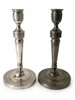 Versilberte Kerzenständer, 1800er, 2er Set