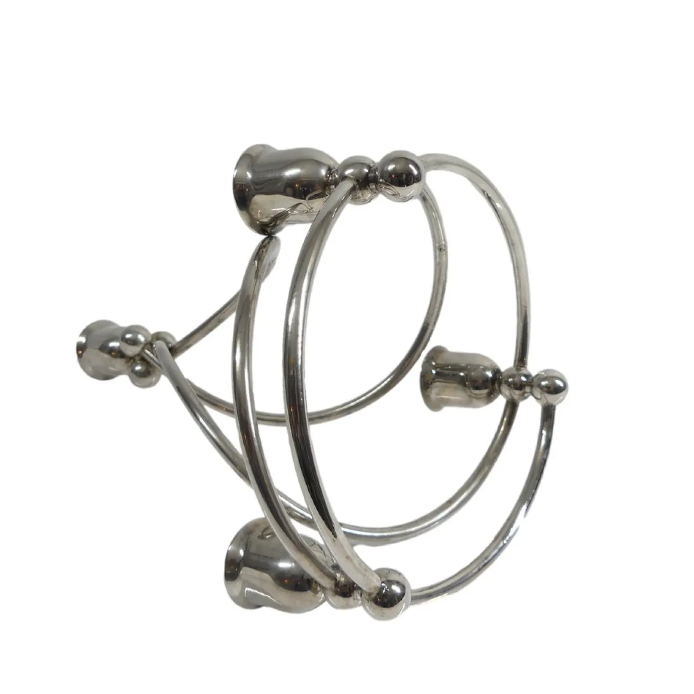 Versilberter Art Deco Kerzenhalter, 1920er