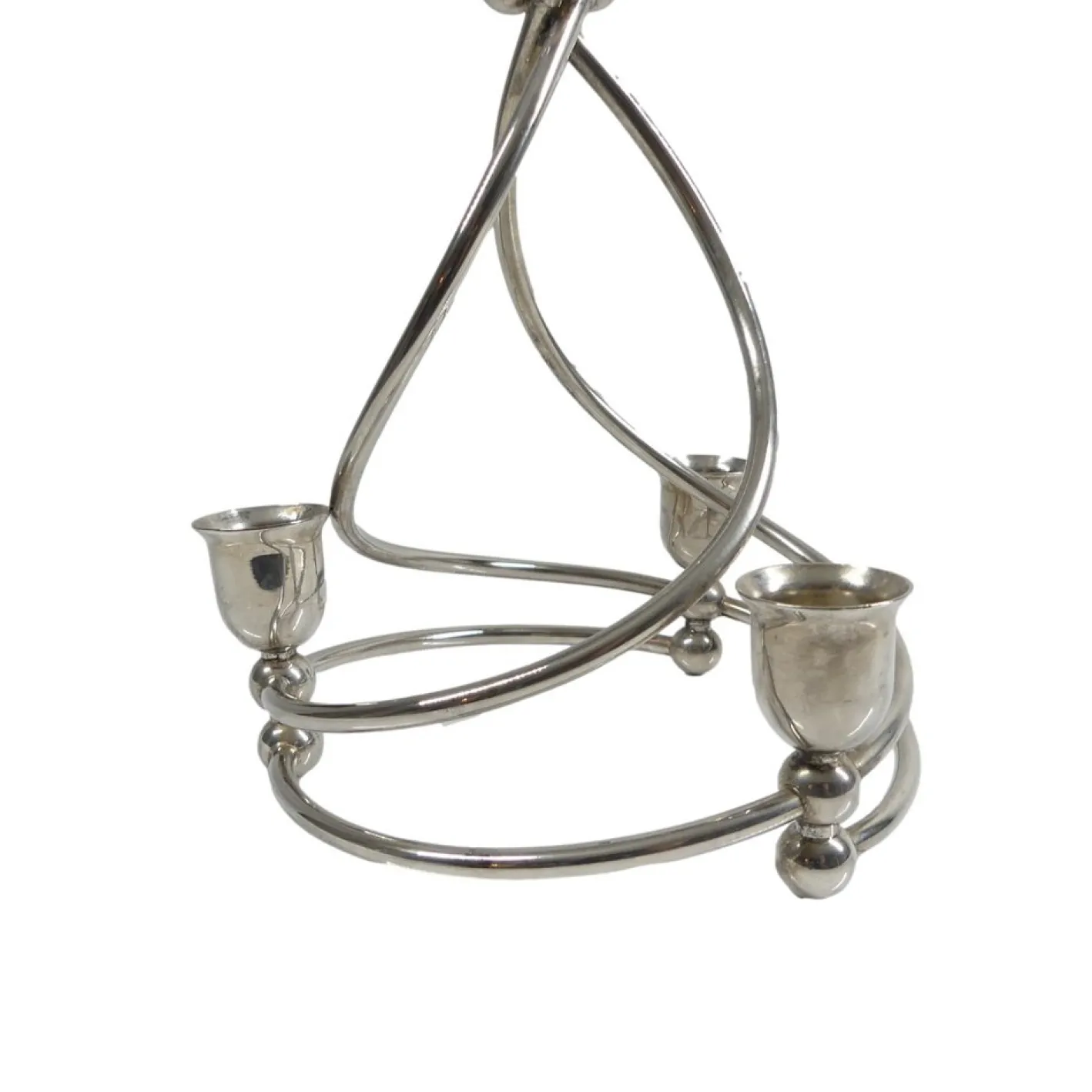 Versilberter Art Deco Kerzenhalter, 1920er