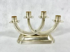 Versilberter Art Deco Kerzenhalter von Quist, Esslingen, 1950er