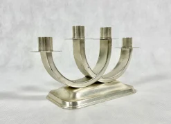 Versilberter Art Deco Kerzenhalter von Quist, Esslingen, 1950er
