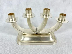 Versilberter Art Deco Kerzenhalter von Quist, Esslingen, 1950er