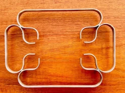 Versilberter Art Deco Untersetzer von PM, 1940er