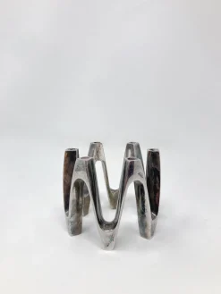 Versilberter Kerzenhalter aus Metall von Jens Quistgaard, 1970er