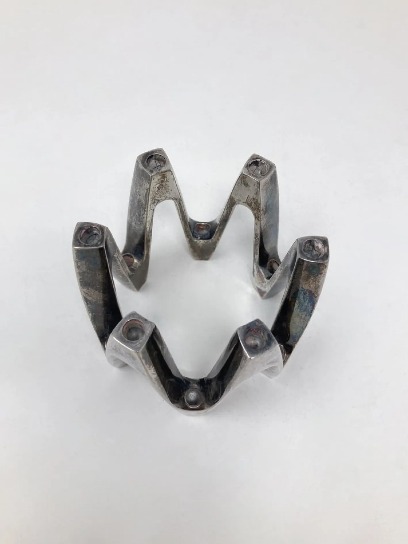 Versilberter Kerzenhalter aus Metall von Jens Quistgaard, 1970er