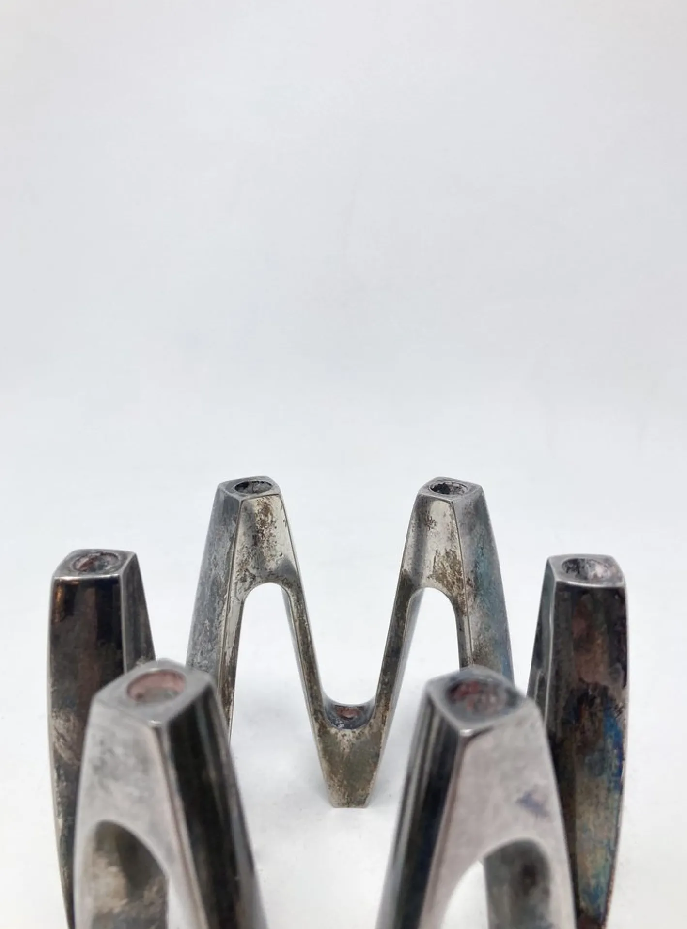 Versilberter Kerzenhalter aus Metall von Jens Quistgaard, 1970er