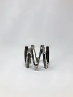 Versilberter Kerzenhalter aus Metall von Jens Quistgaard, 1970er