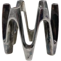 Versilberter Kerzenhalter aus Metall von Jens Quistgaard, 1970er