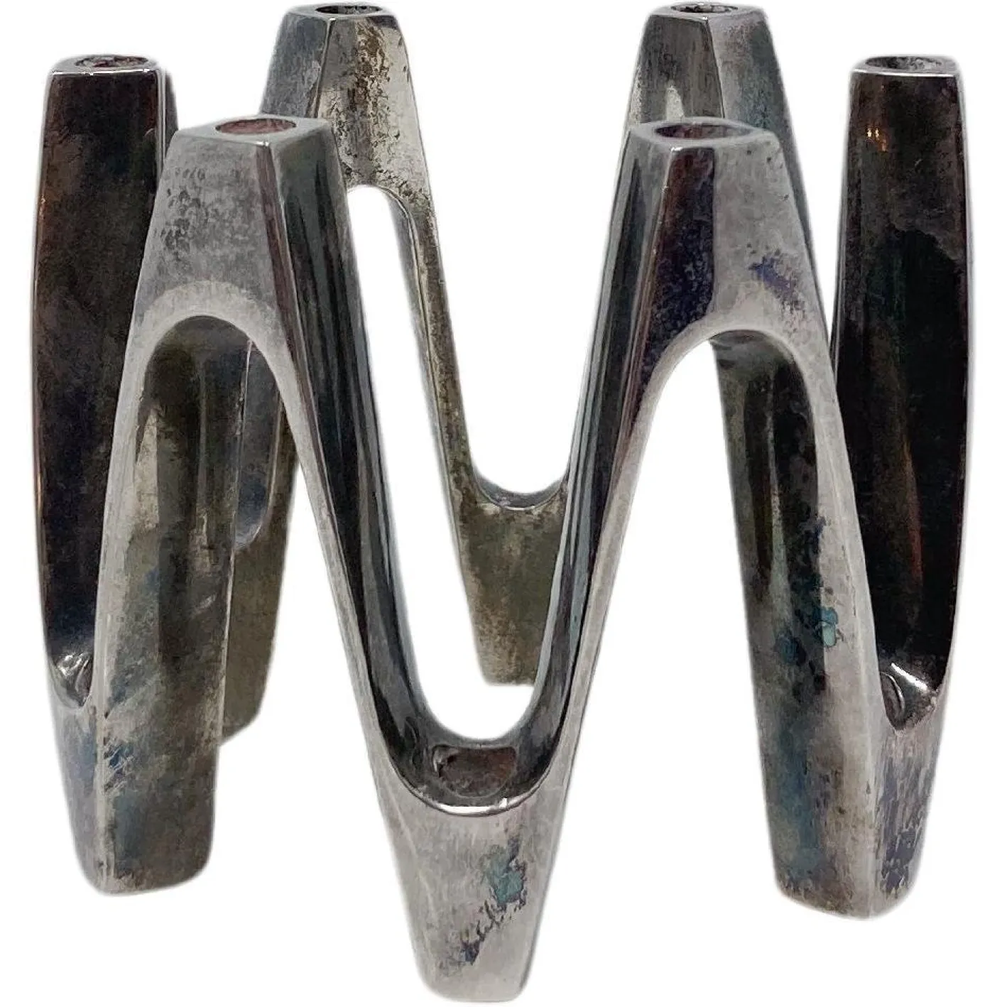 Versilberter Kerzenhalter aus Metall von Jens Quistgaard, 1970er