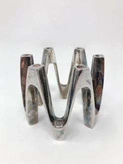 Versilberter Kerzenhalter aus Metall von Jens Quistgaard, 1970er